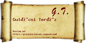 Gulácsi Teréz névjegykártya